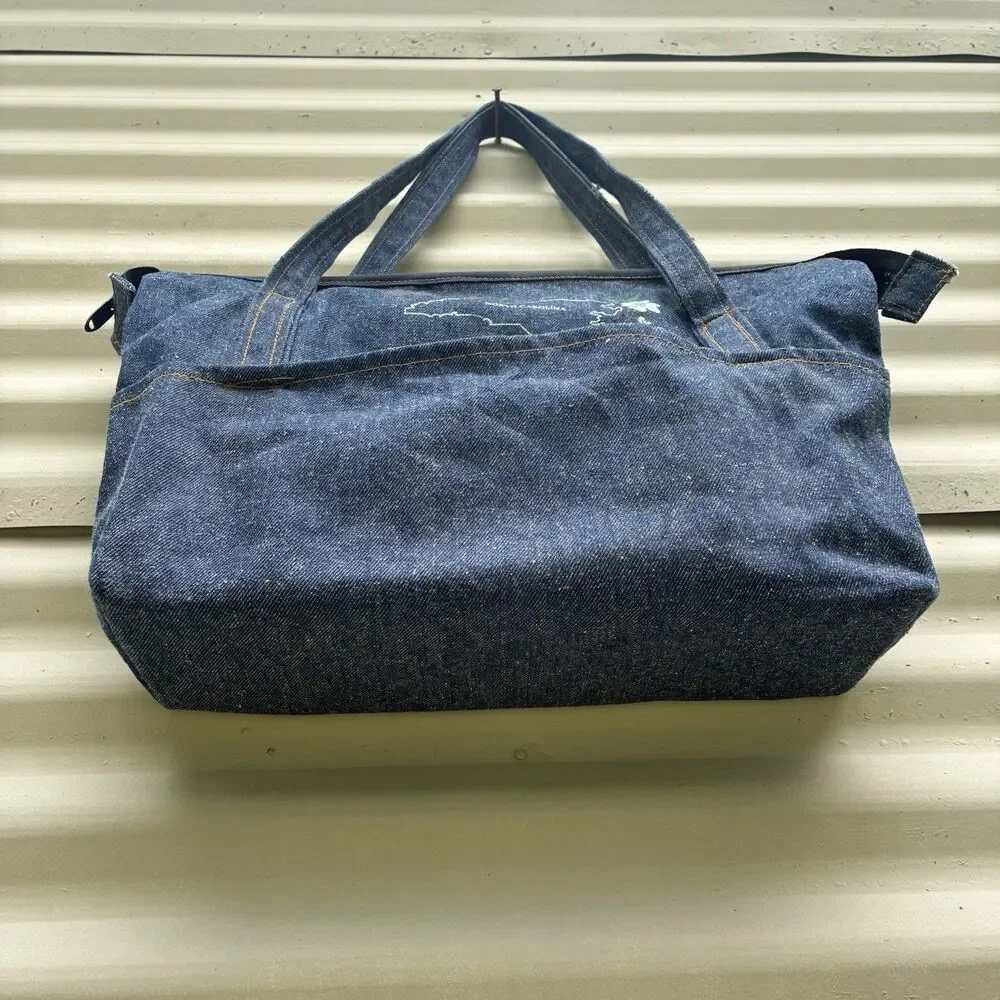 TANNER GOODS Vintage Selvedge Denim Gardening Boat Tote Bag Talon Zipper